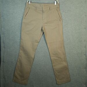S.K.U Men's Light Khaki Straight Leg Solid Cotton Casual Pants Size 34